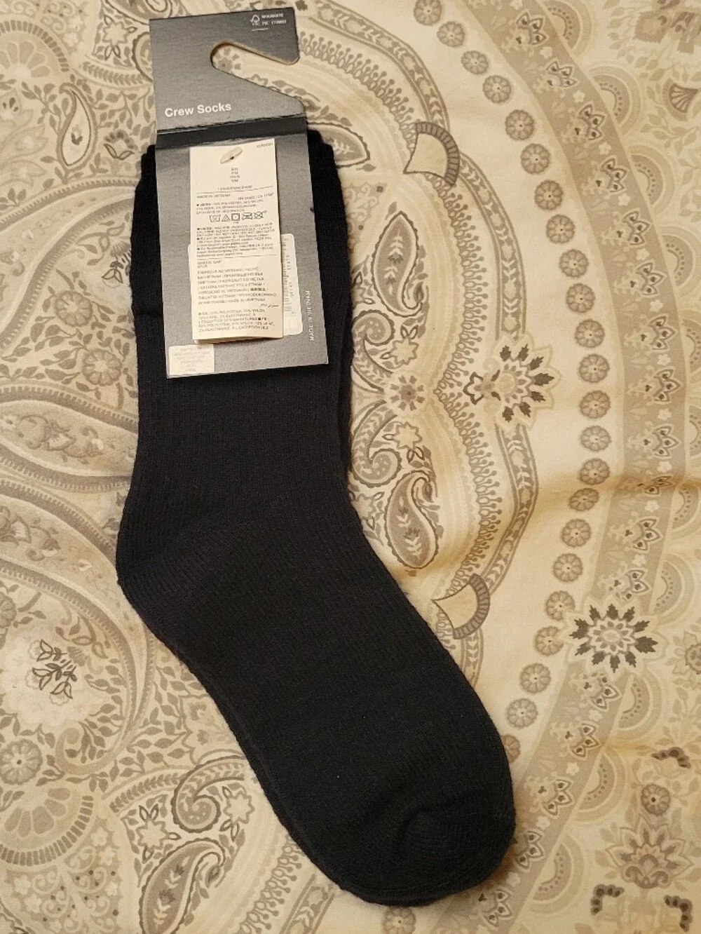 GAP KIDS Crew Socks Embroidered Brannan Bear Navy 1 PAIR - S/M Shoe Sizes 10-12